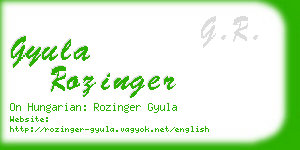 gyula rozinger business card